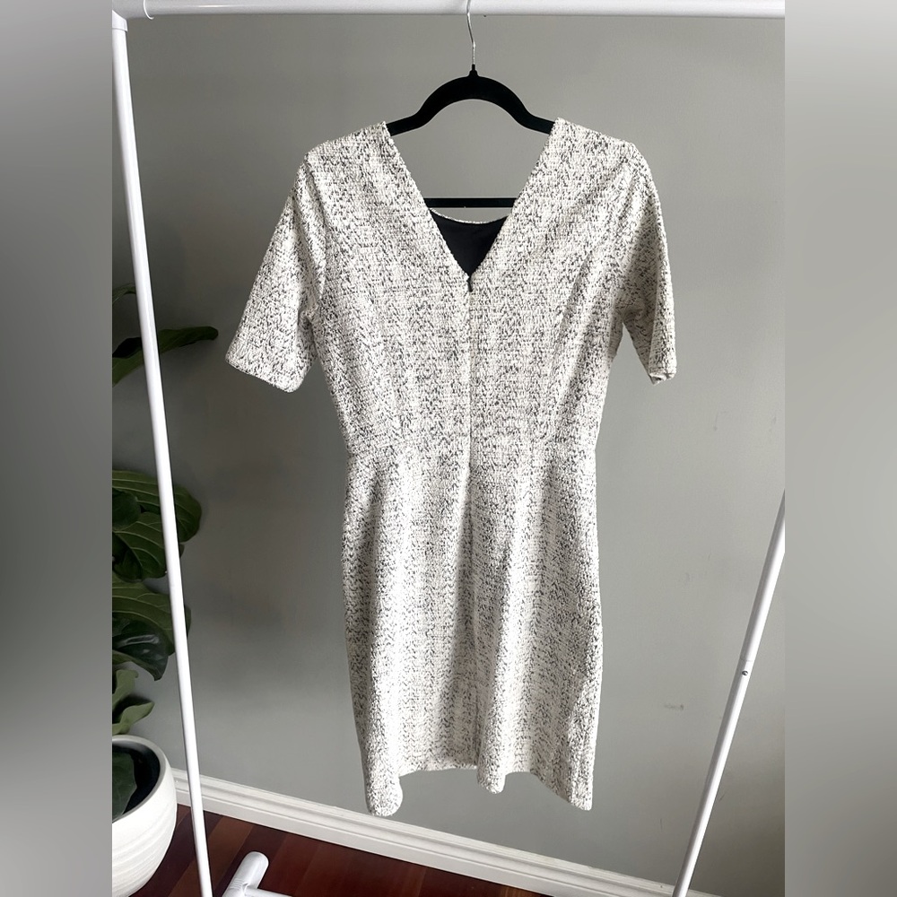 Banana Republic Tweed Black and White 3/4 Sleeve Dress Size 6 - Picture 5 of 6